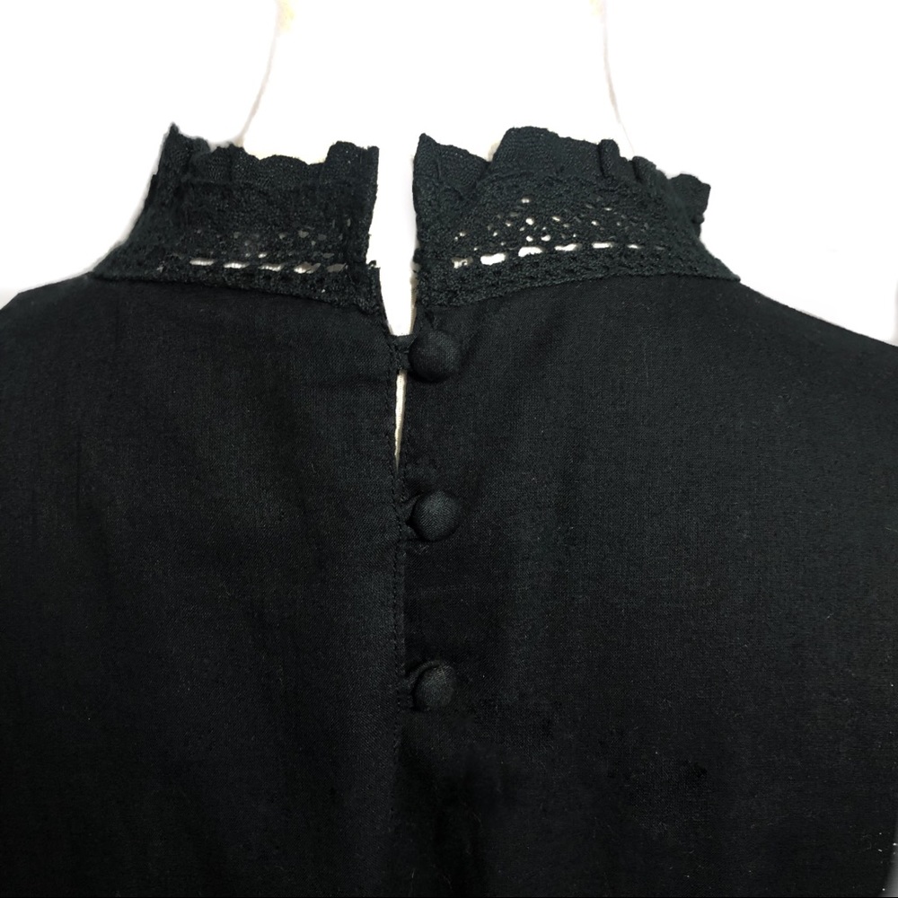 🔴SOLD🔴Anthropologie Farm Rio Black Dress L - Picture 10 of 13
